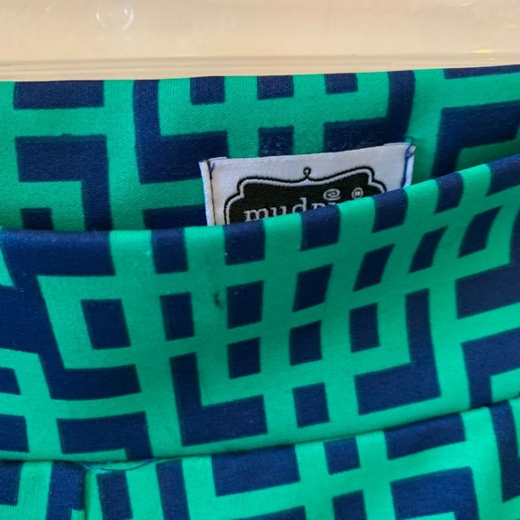 Mud Pie Medium Green and Blue Leggings - Picture 3 of 5